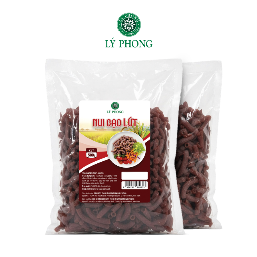 Nui gạo lứt - Bịch 500 gram